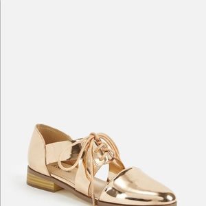 JustFab rose gold cut out oxford